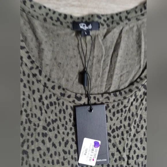 Rails Olive Spotted Long Sleeve Top Large - Picture 4 of 5